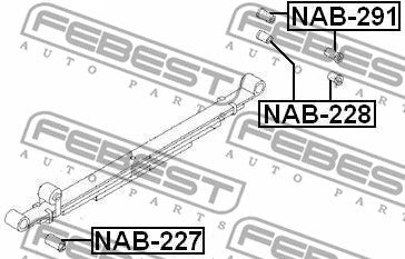 FEBEST 2001-2012 Nissan Urvan Rear Leaf Spring Bushing NAB-228