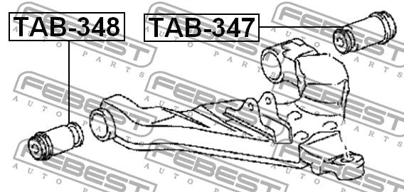 FEBEST 2004-2015 Toyota Hiace Rear Bushing, Lower Control Arm TAB-347