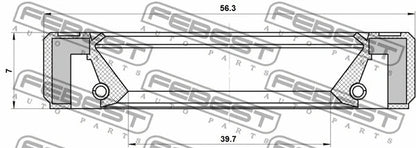 FEBEST 2001-2012 Acura MDX Drive Shaft Oil Seal 39.7x56.3x7 95GBY-41560707R