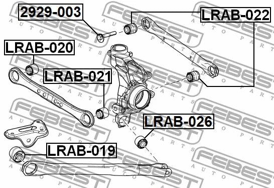 FEBEST 2016-2023 Mazda CX-9 Rear Arm Bushing LRAB-021