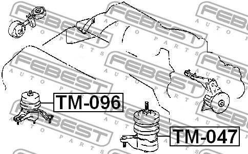 FEBEST 2005-2007 Toyota Highlander Right Engine Mount (Hydro) TM-096
