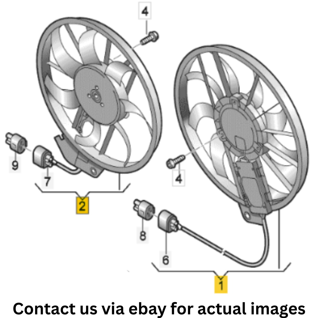 2007-2010 Audi Q7 Engine Cooling Fan Assembly Used OEM 7L0959455F 7L0959455G