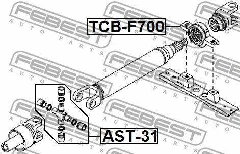 FEBEST 2007-2011 Toyota Avanza Center Bearing Support TCB-F700