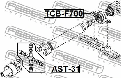 FEBEST 2007-2011 Toyota Avanza Center Bearing Support TCB-F700