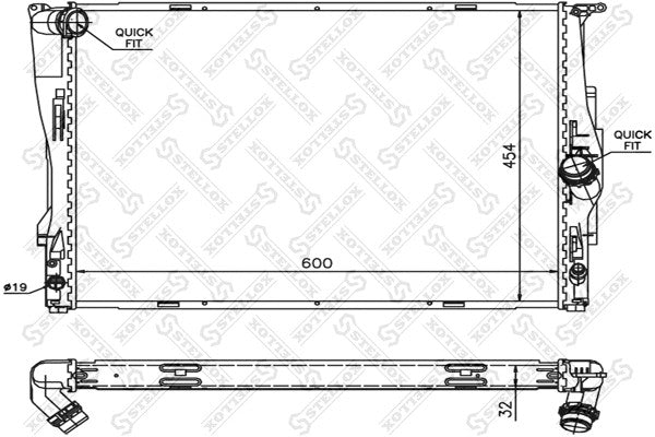 STELLOX 2006-2015 BMW Z4 Radiator 17117556339