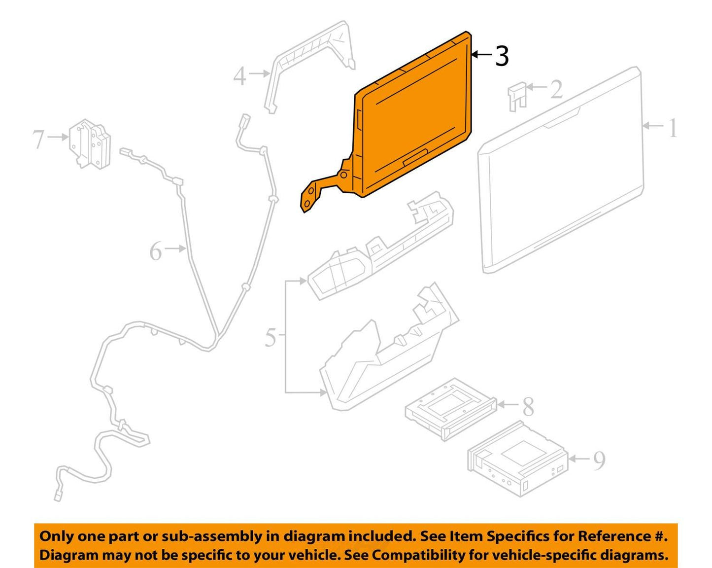 2019-2021 Audi A8 Video Monitor Bracket 4N0882629C