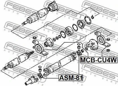 FEBEST MITSUBISHI Bearing, propshaft centre bearing - MCB-CU4W