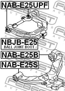 FEBEST 2001-2012 Nissan Urvan Front Bushing Front Lower Control Arm NAB-E25S