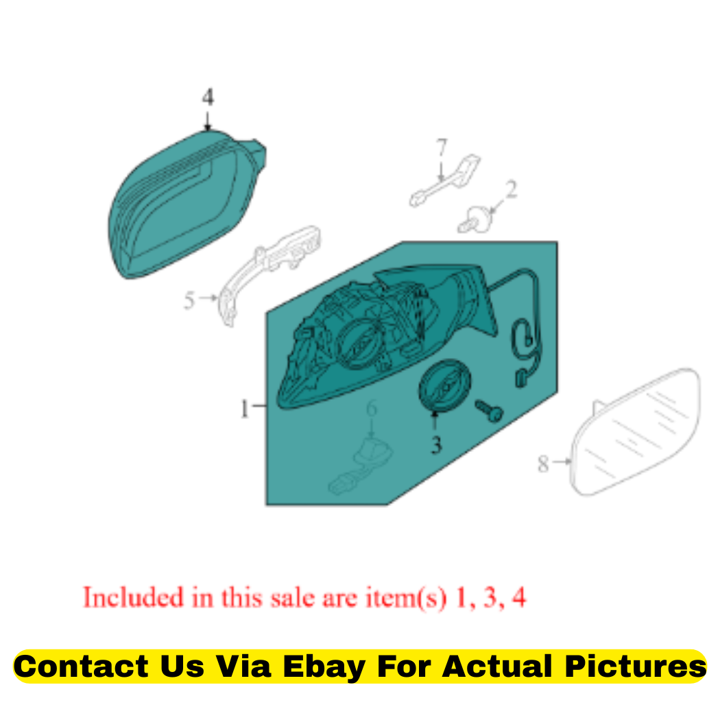 2012 Audi Q5 Door Mirror Housing with Motor and Cover Used OEM