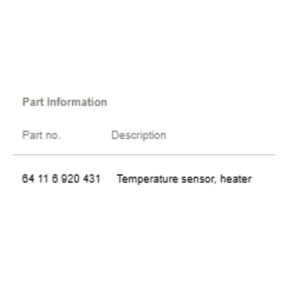 BMW Evaporator/Heater Temperature Sensor OEM 64116920431