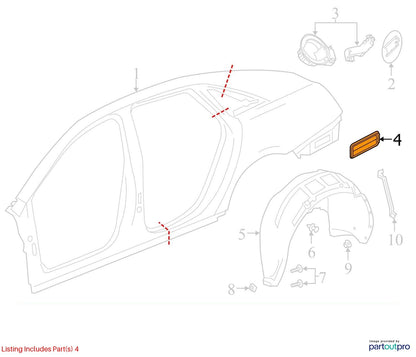 2010 Chevrolet Cruze Body Air Outlet Deflector Used OEM 13502347