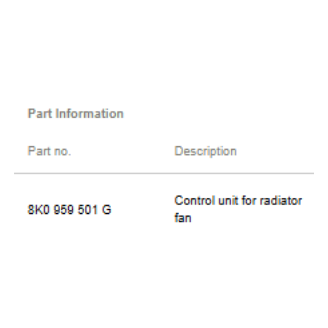 2012–2015 Audi A6 Fan Control Module Used OEM 8K0959501G