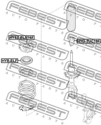 Febest Front Shock Absorber Mounting HYSS-ELN16F