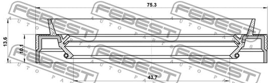 FEBEST 1996-2000 BMW Z3 Rear Differential Pinion Seal 95JEY-45751014R