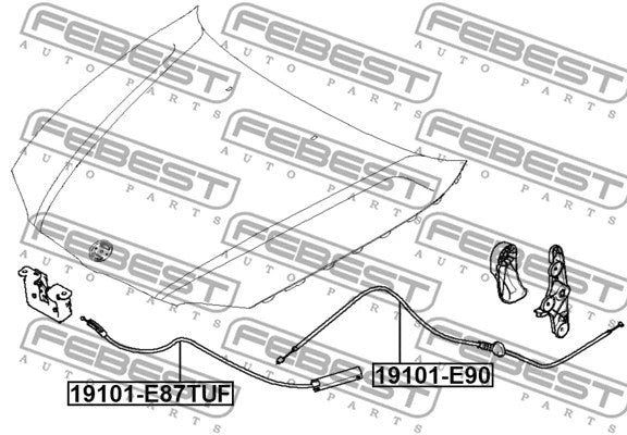 FEBEST BMW Bonnet Cable 19101-E87TUF