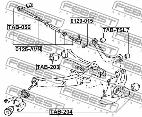FEBEST 2005-2010 Scion tC Arm Bushing for Rear Arm TAB-203