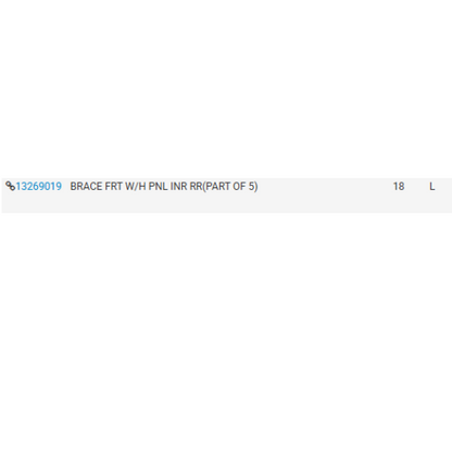 2010 Chevrolet Cruze Left Front Wheelhouse Inner Rear Brace Used OEM 13269019