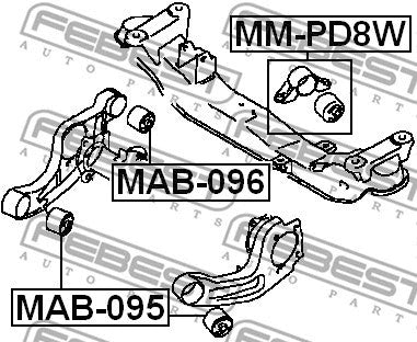 FEBEST MITSUBISHI FRONT DIFFERENTIAL MOUNT - MM-PD8W
