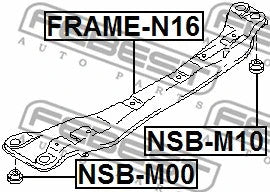 FEBEST 2000-2006 Nissan Almera Engine Front Cross Member Bushing NSB-M10