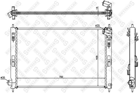 STELLOX 2008-2009 Mitsubishi Outlander Radiator Assembly 1350A294