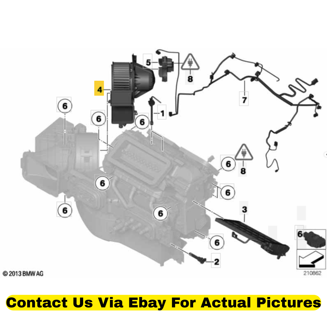 2012 BMW X6 HVAC Blower Unit Used OEM 64119245849