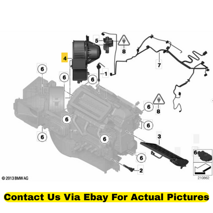 2012 BMW X6 HVAC Blower Unit Used OEM 64119245849