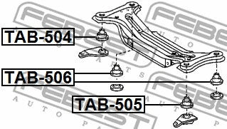 FEBEST 2007-2012 Lexus ES350 Rear Crossmember Bushing TAB-505