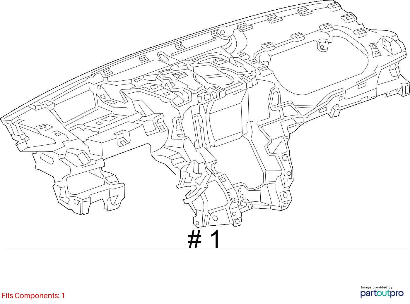2018 Cadillac CTS Instrument Panel (I/P) Carrier Used OEM 23432187
