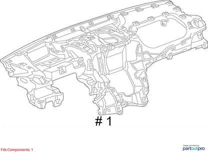 2018 Cadillac CTS Instrument Panel (I/P) Carrier Used OEM 23432187