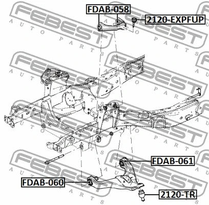 FEBEST 2002-2011 Ford Explorer Rear Bushing Front Control Arm FDAB-061