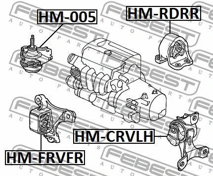 FEBEST 2001-2006 Honda CR-V Left Engine Mount (Hydro) MT HM-CRVLH