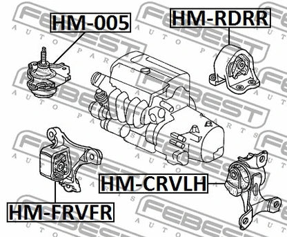 FEBEST 2001-2006 Honda CR-V Left Engine Mount (Hydro) MT HM-CRVLH