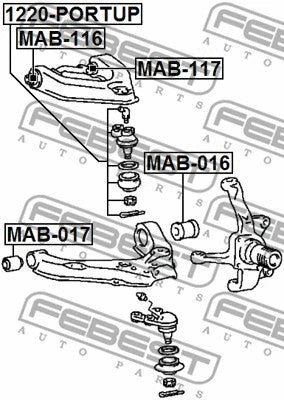 FEBEST MITSUBISHI FRONT BUSHING, LOWER CONTROL ARM - MAB-017