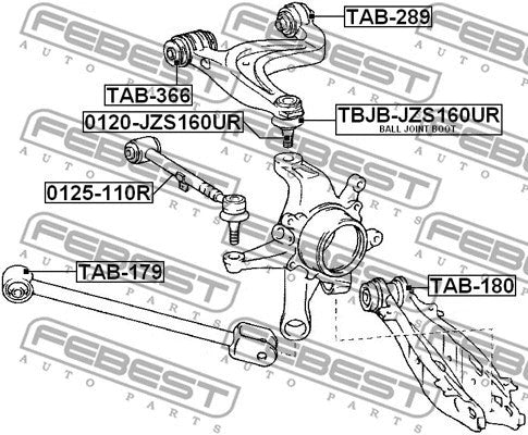FEBEST 1997-2005 Lexus GS300 Rear Trailing Arm Bushing TAB-179