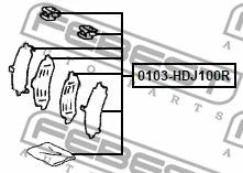 FEBEST 1998-2007 Toyota Land Cruiser Disc Brake Clip Set 0103-HDJ100R