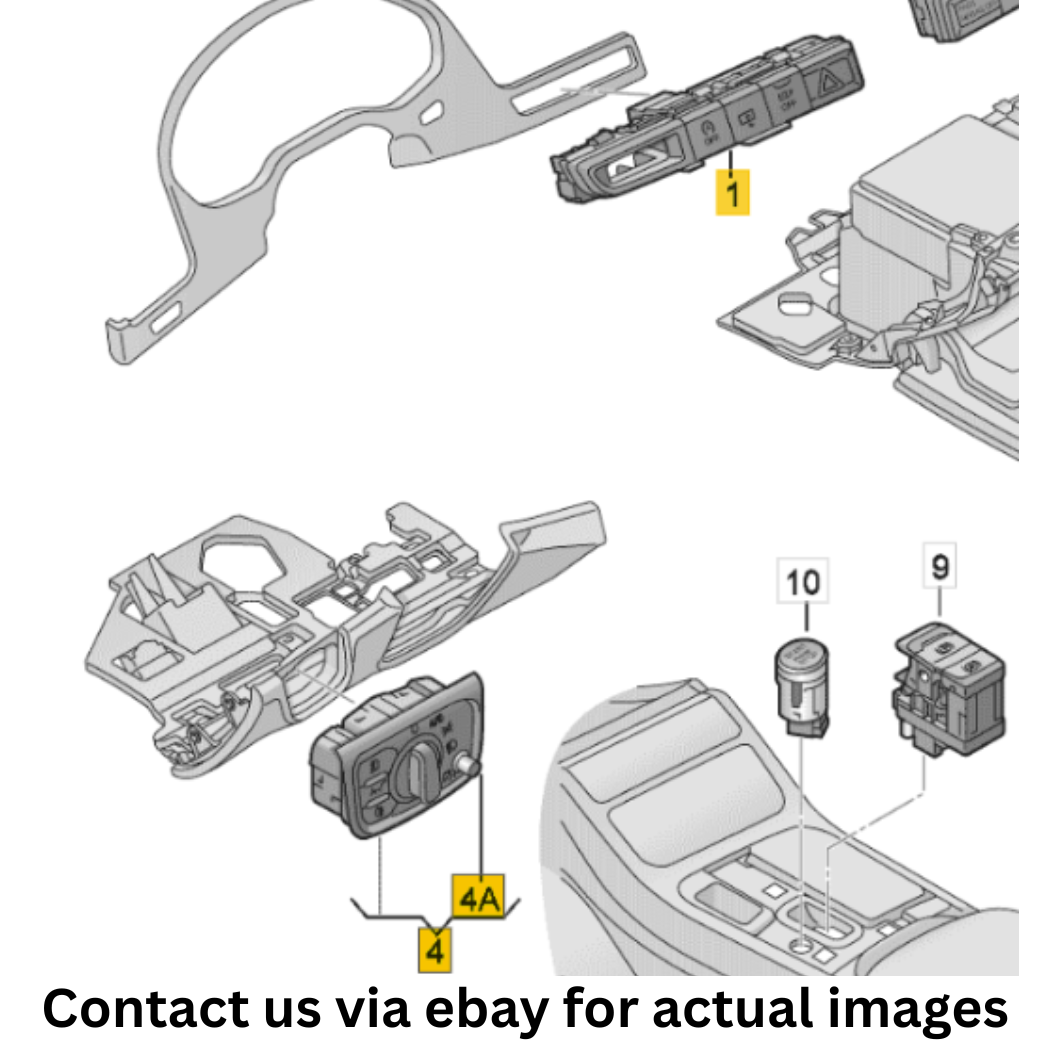 2012 Audi A8 Quattro Headlight Switch and Multi-Function Switch Assembly Used