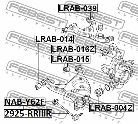FEBEST 2002-2012 Land Rover Range Rover Rear Upper Control Arm Bushing LRAB-039