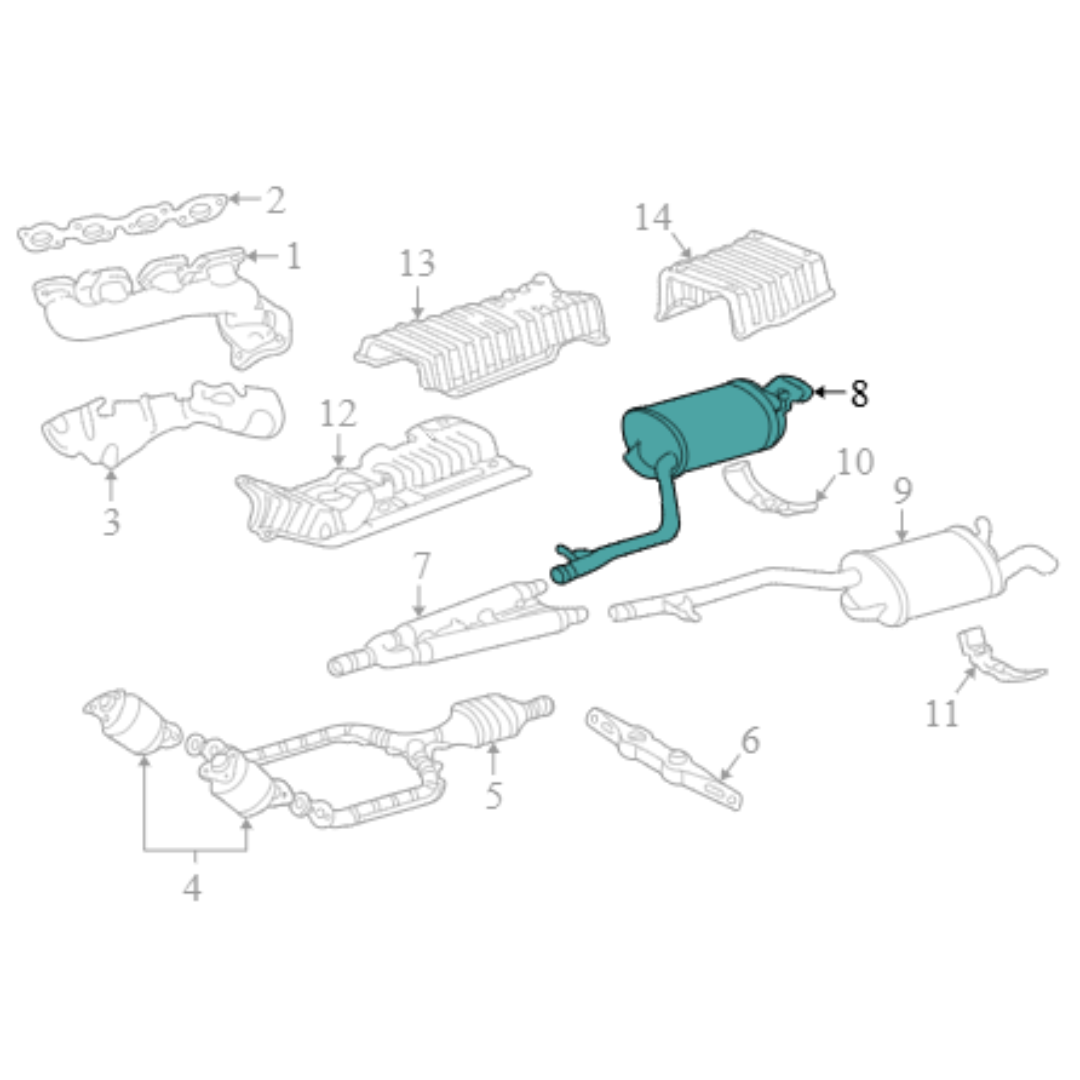 2002 Lexus LS430 Exhaust Muffler Used OEM 1743050900