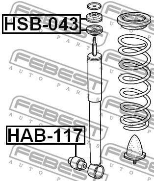 FEBEST Honda, ACURA Spacer Bush, shock absorber - HSB-043