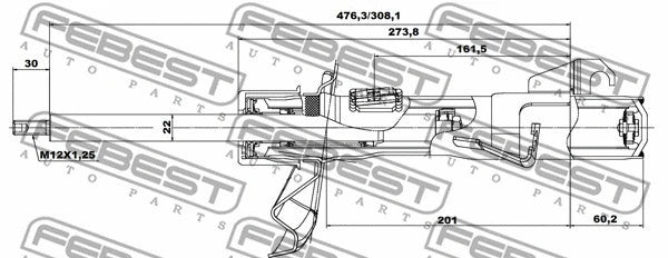 FEBEST 2004-2012 Mazda 3 Shock Absorber Front Left 05665298FL