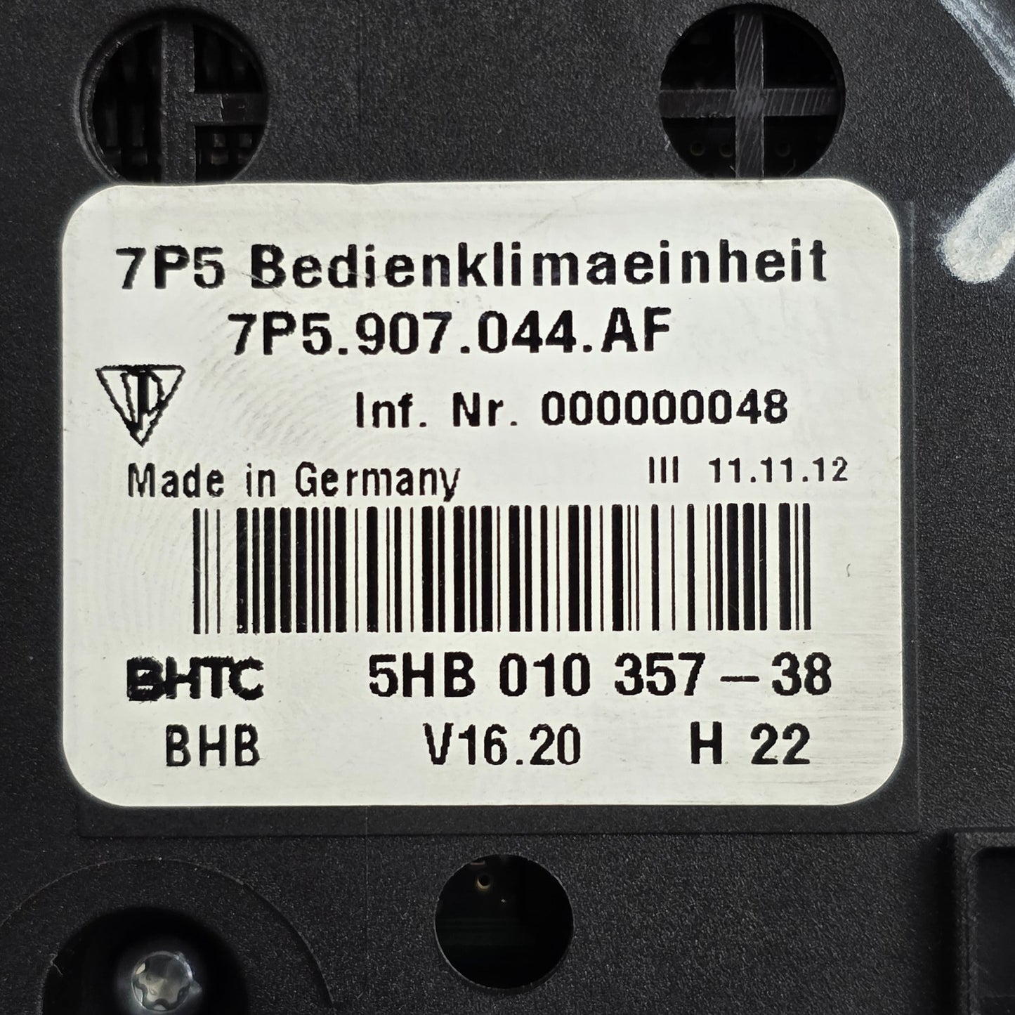 2010-2018 Porsche Cayenne Climate Control Unit 7P5907044AF