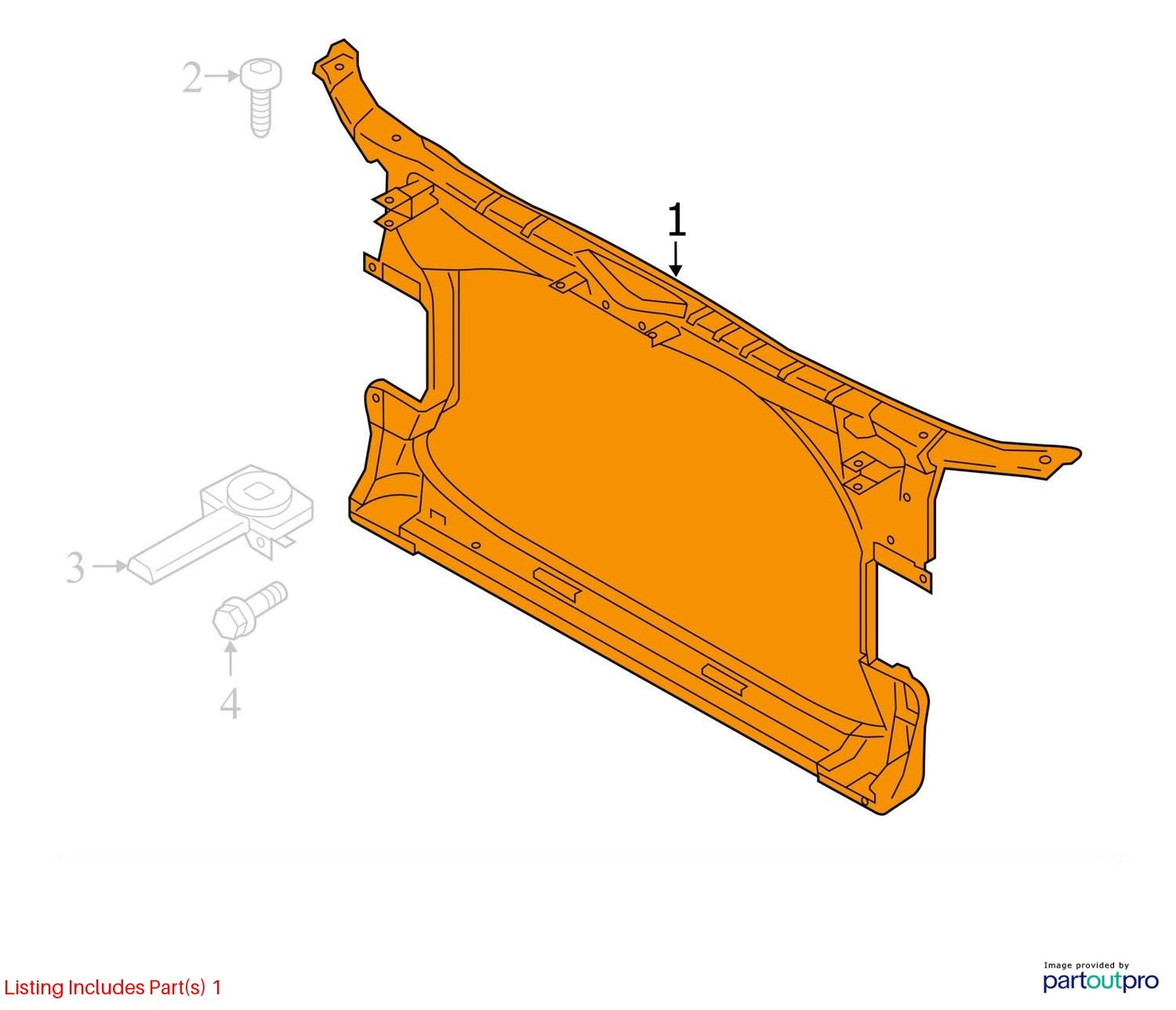 2016 Audi A6 Quattro Radiator Support Panel (Front) Used OEM 4G0805594C
