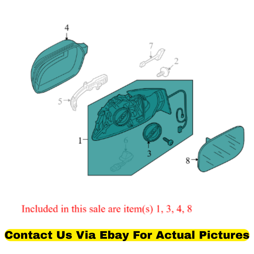 2013 Audi Q5 Exterior Door Mirror Components Used OEM 8R1857409AHT94 8R0857527A