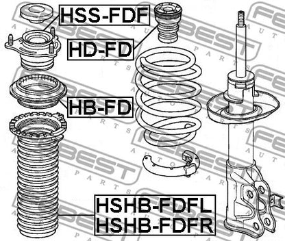 FEBEST 2006-2012 Honda Civic Anti-Friction Bearing Strut Support Mount HB-FD