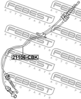 FEBEST 2001-2017 Ford Fiesta Transmission Gear Change Cable 21106-CBK