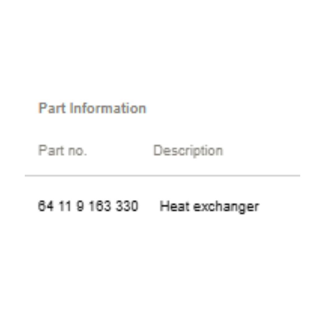 Heater Core OEM 64119163330 – Genuine BMW Heat-Exchanger