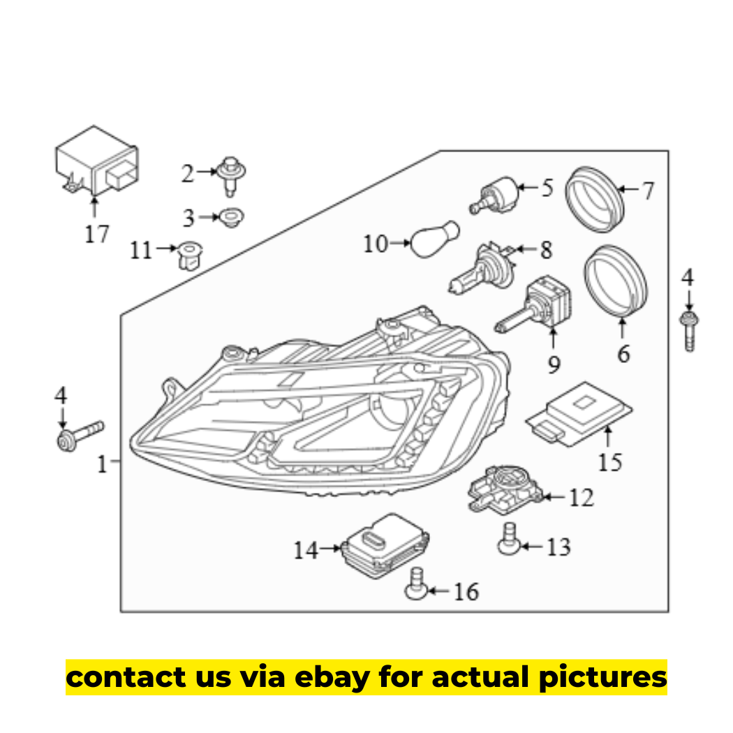 2014 Volkswagen Jetta Front Left Headlight Used OEM 5C7941751D