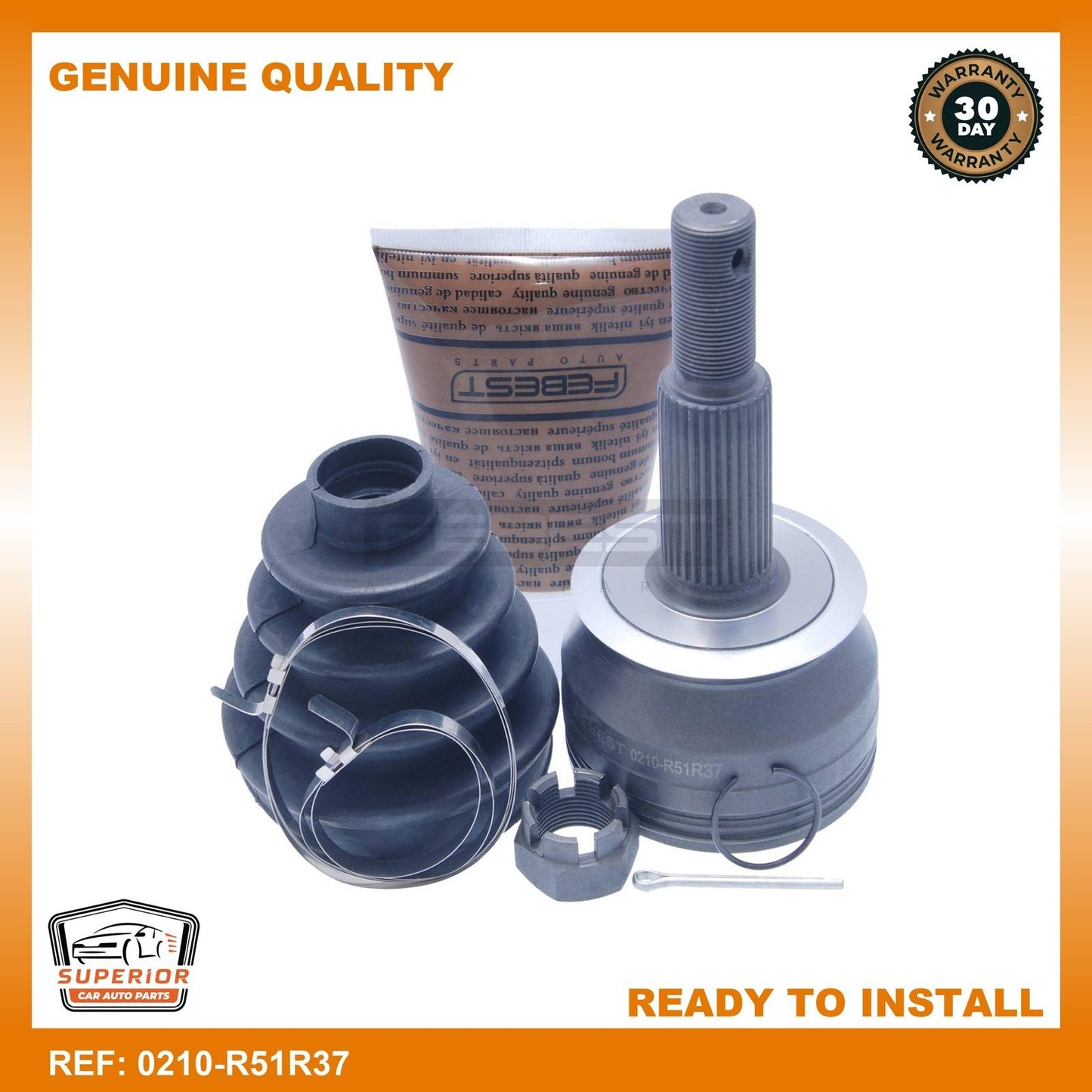 FEBEST 2004-2012 Nissan Pathfinder Outer CV Joint Rear 0210-R51R37