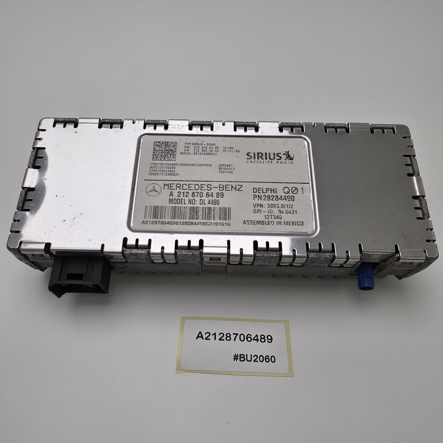 09-13 Mercedes W212 E-Class Sirius Satellite Radio Receiver Module A2128706489