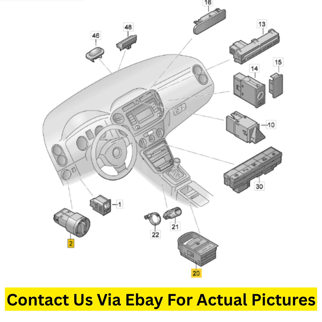 2017 Volkswagen Tiguan Switch Set EPB Light Control Used OEM